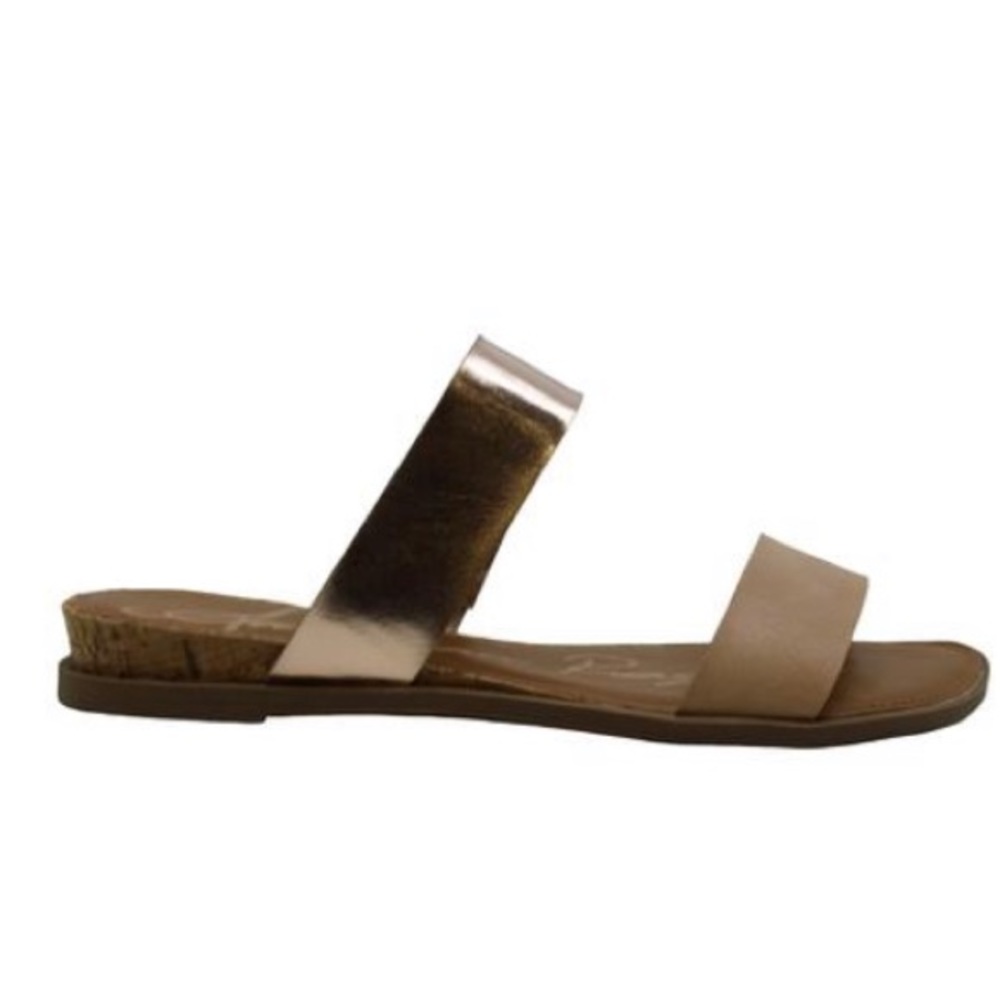 Rosegold and Nude slip on sandal